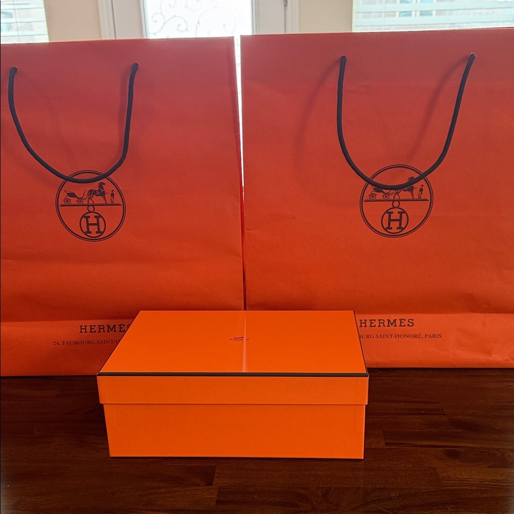 Hermes Orange Signature Gift Box and Shopping Bags